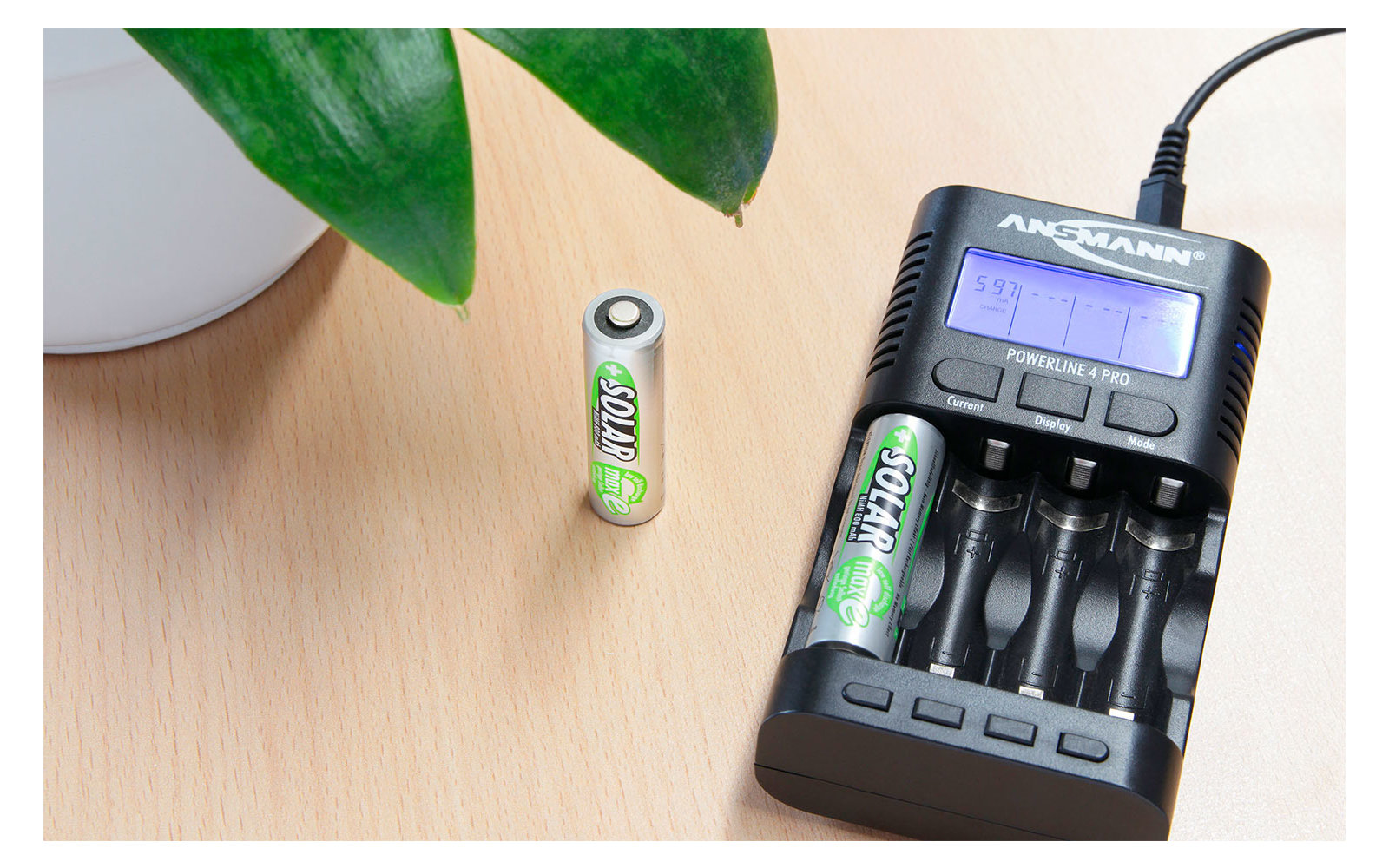 Ansmann Solar Mignon AA 800 mAh NiMH Akkubatterie Wiederaufladbar (2er Pack)‌
