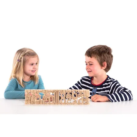 Wissner RE-Wood® 34 Stapelzahlen natur, Montessori Lernspielzeug