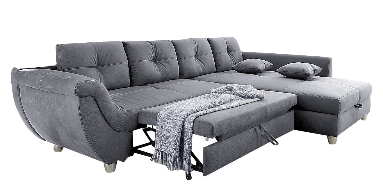Ecksofa MACARIO 330 x 207 cm grau