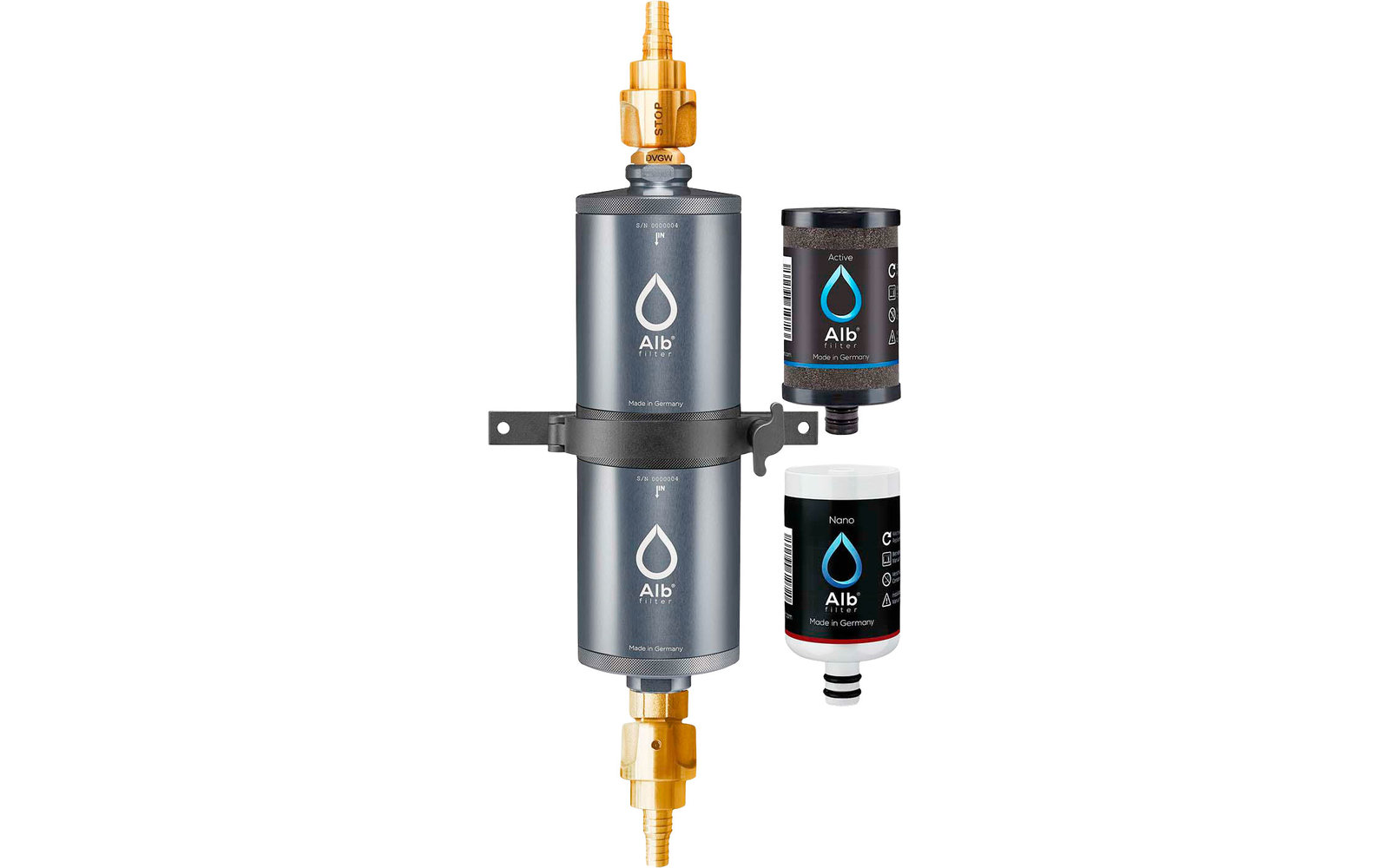 Alb Filter FUSION Active+Nano Trinkwasserfilter - Camping-Set: Travel - Mit GEKA Anschluss - Silber