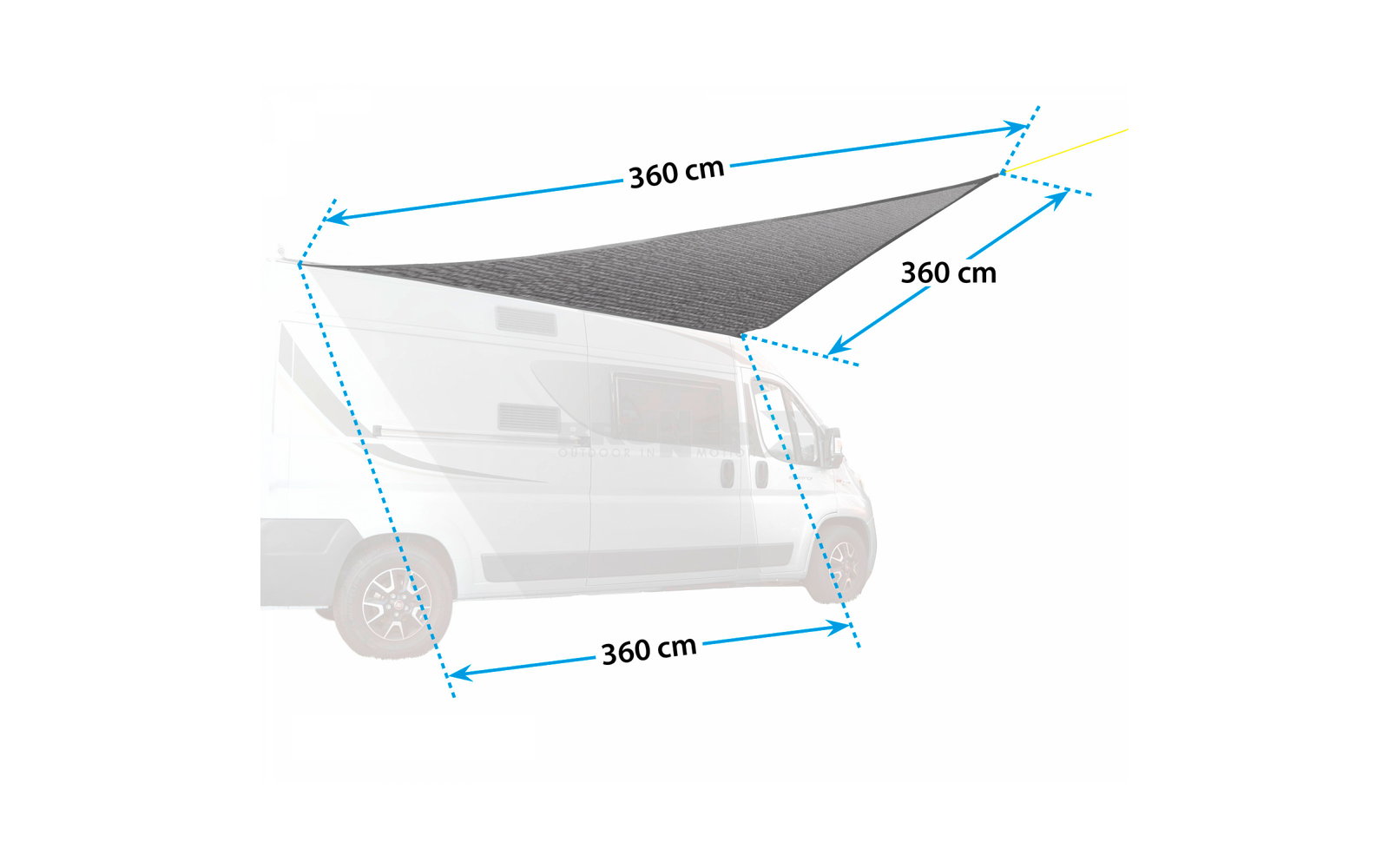 Brunner Deflector TRG Sonnensegel grau 360 x 360 x 360 cm Dreieck