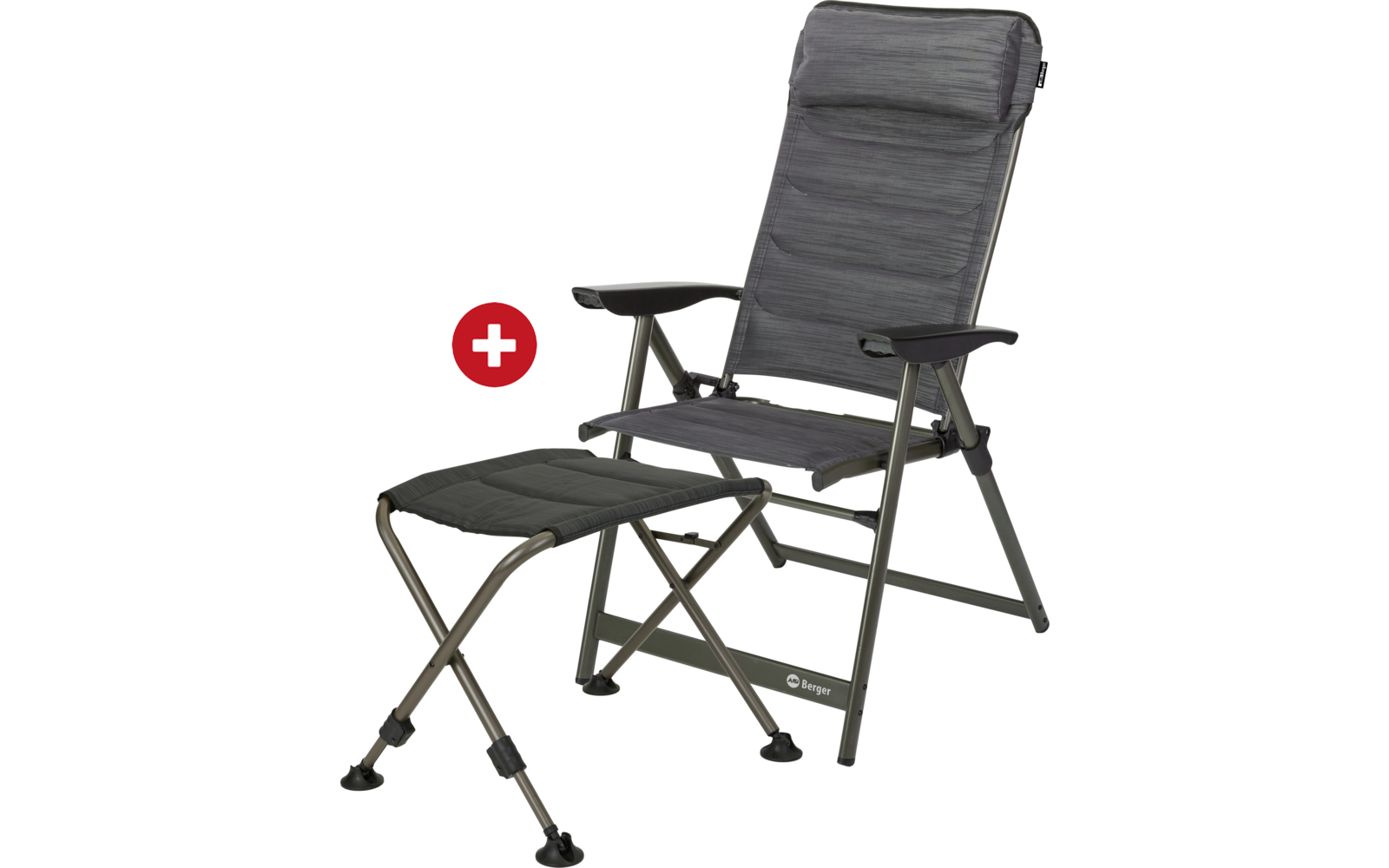 Berger Slimline Klappstuhl mit Beinauflage im Set blau-persisch