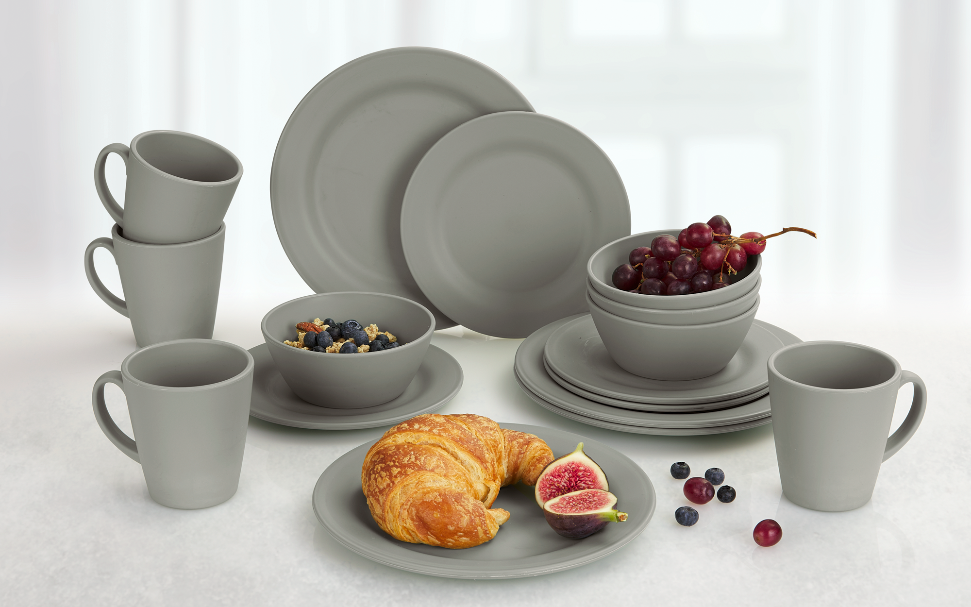 Berger Kynne Geschirr-Set 16-tlg. Grau