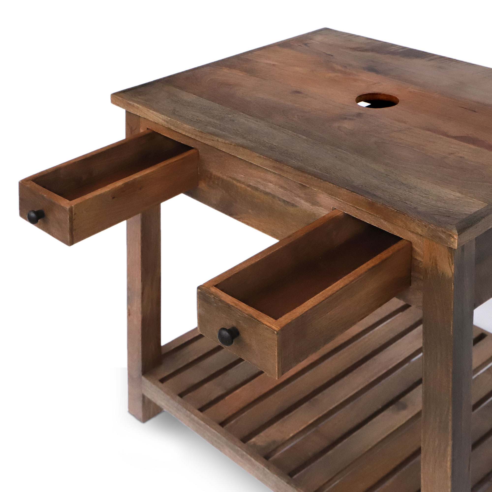 Waschtisch 'Paul' aus Mangoholz, natur, B 80 cm, H 75 cm, L 60 cm von fischer's lagerhaus