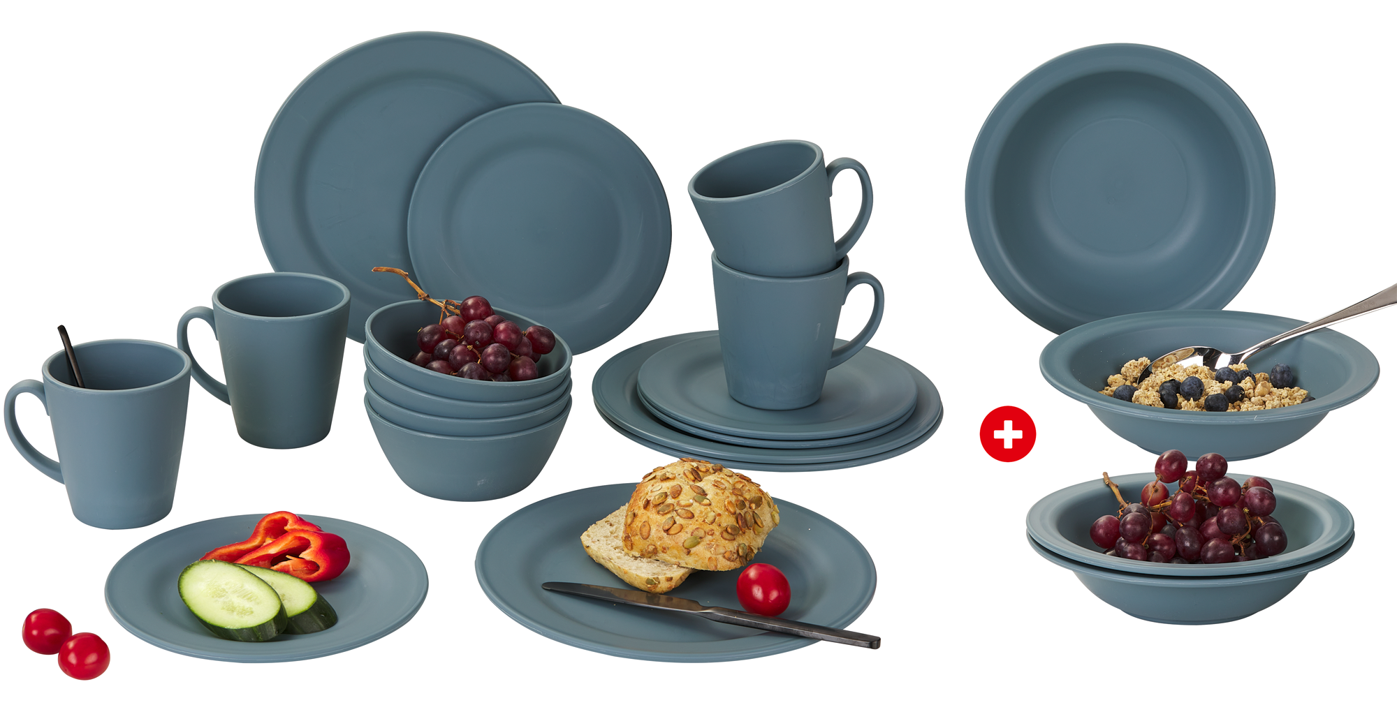 Berger Kynne Geschirr-Set & Suppenteller blau