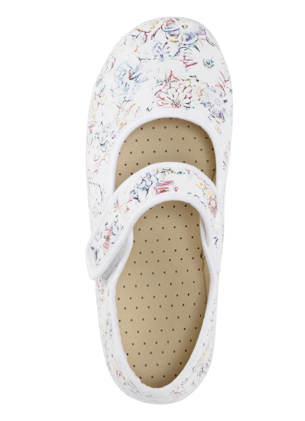 Spangenschuh mit floralem Muster