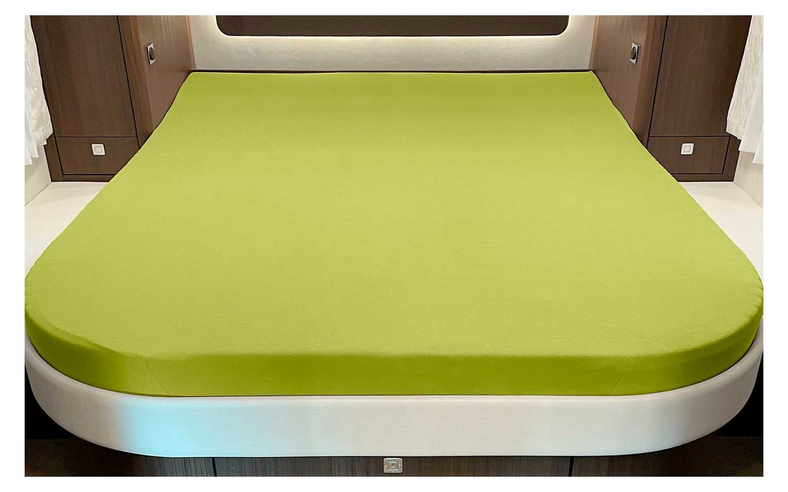 Spannbettlaken für Queensbett mit Abrundung oder Ecke Basalt