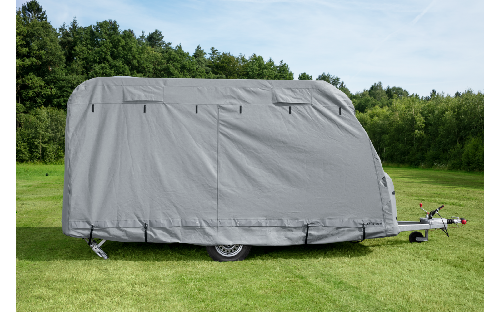 Berger Wohnwagen Schutzhülle mit Abspannmaterial Höhe 220 cm Länge 370 - 430 cm
