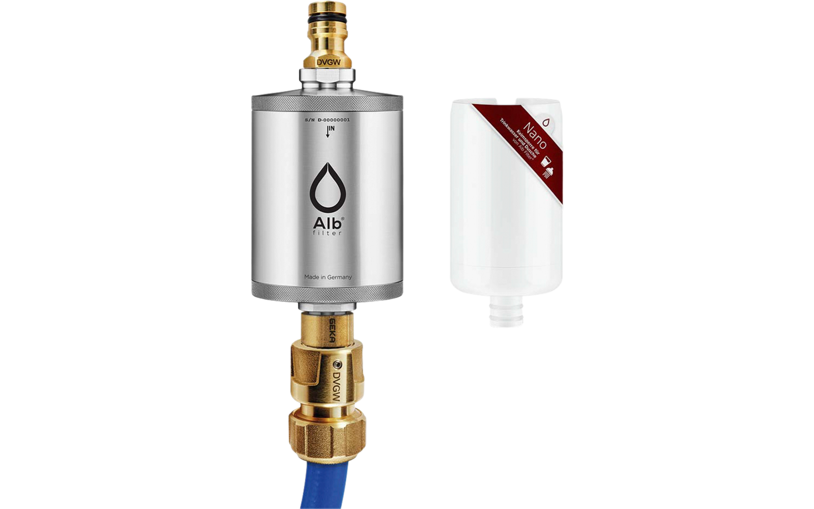 Alb Filter® MOBIL Nano Trinkwasserfilter Mit GEKA Anschluss Edelstahl Natur