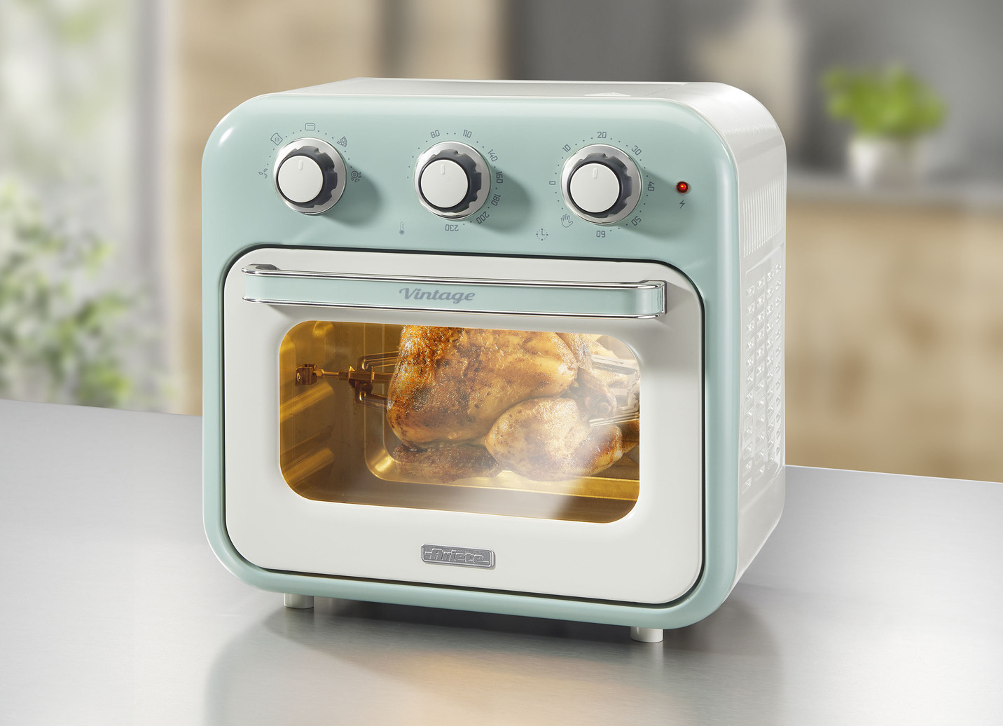 Ariete 2-in-1 Heißluft-Ofen im Vintage-Design