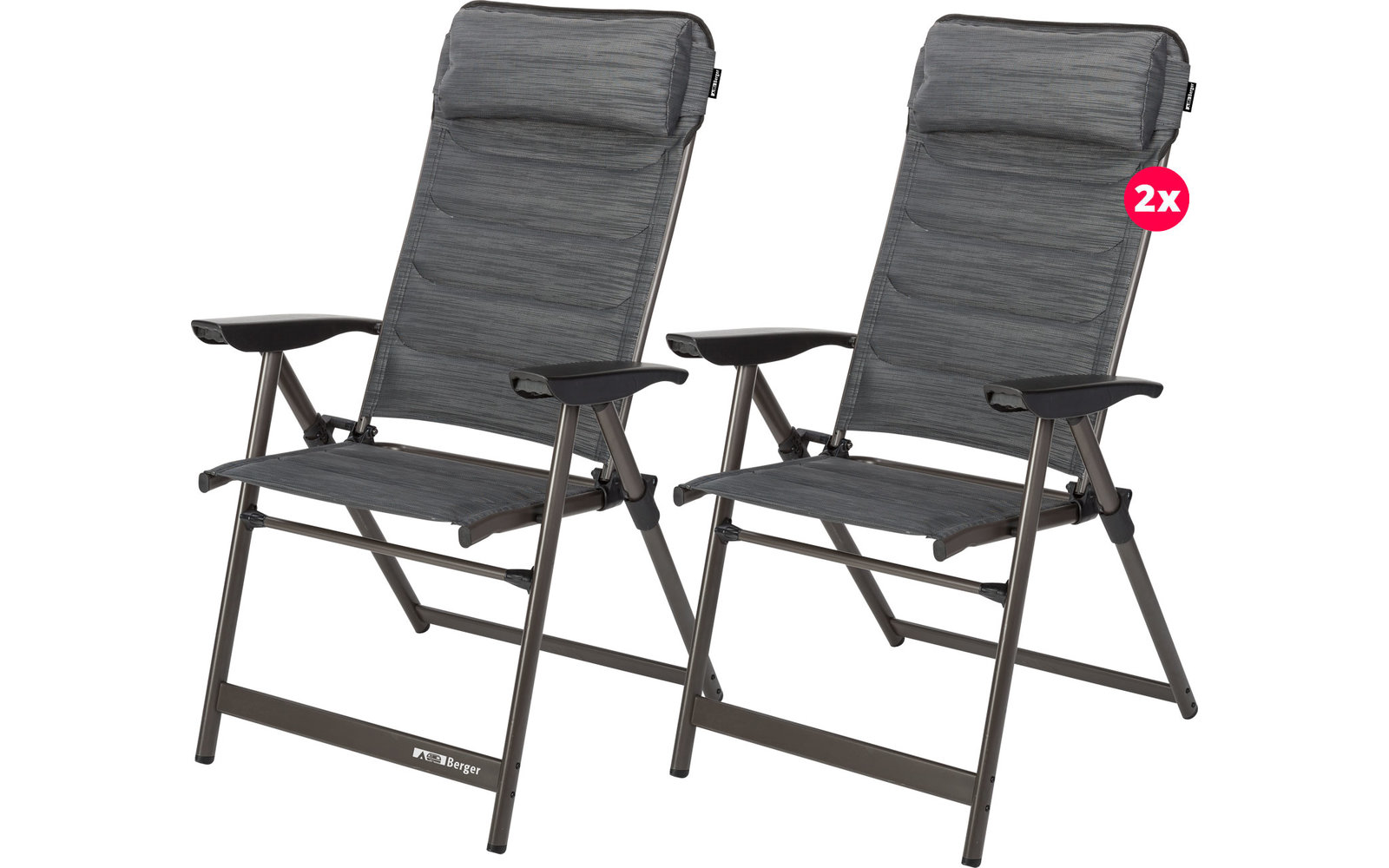 Berger Slimline Klappsessel Set 2 Stück Anthrazit