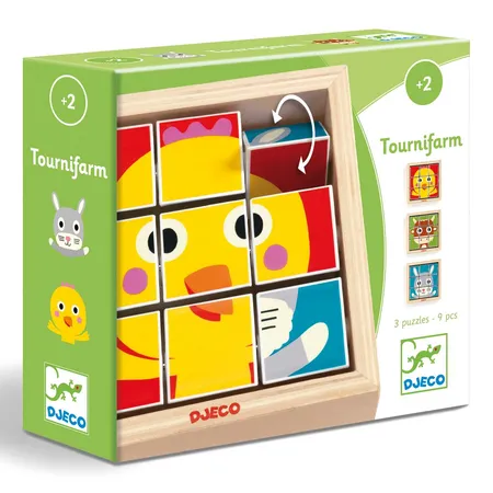 Djeco Holzpuzzle: Tournifarm, 9 Teile
