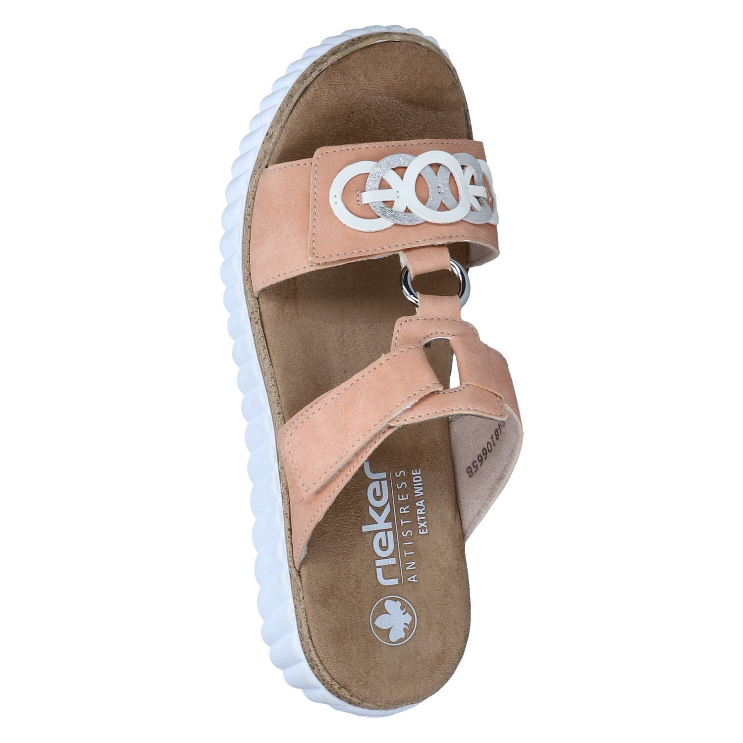 Rieker Pantoletten - aprikot/offwhite/fog-silver