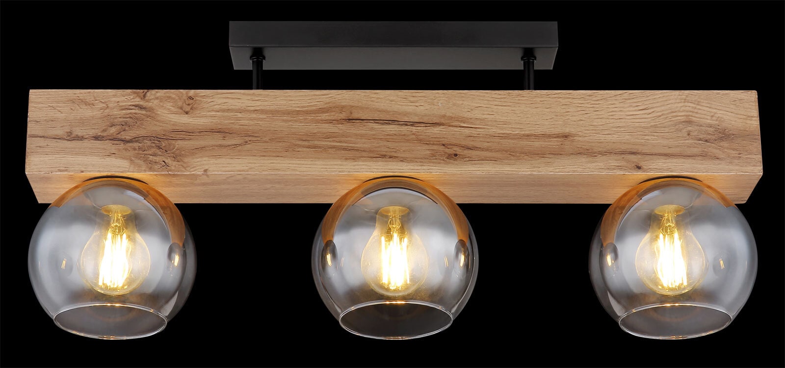 GLOBO Retrofit Deckenlampe MOITAS 65 cm Holz /grau