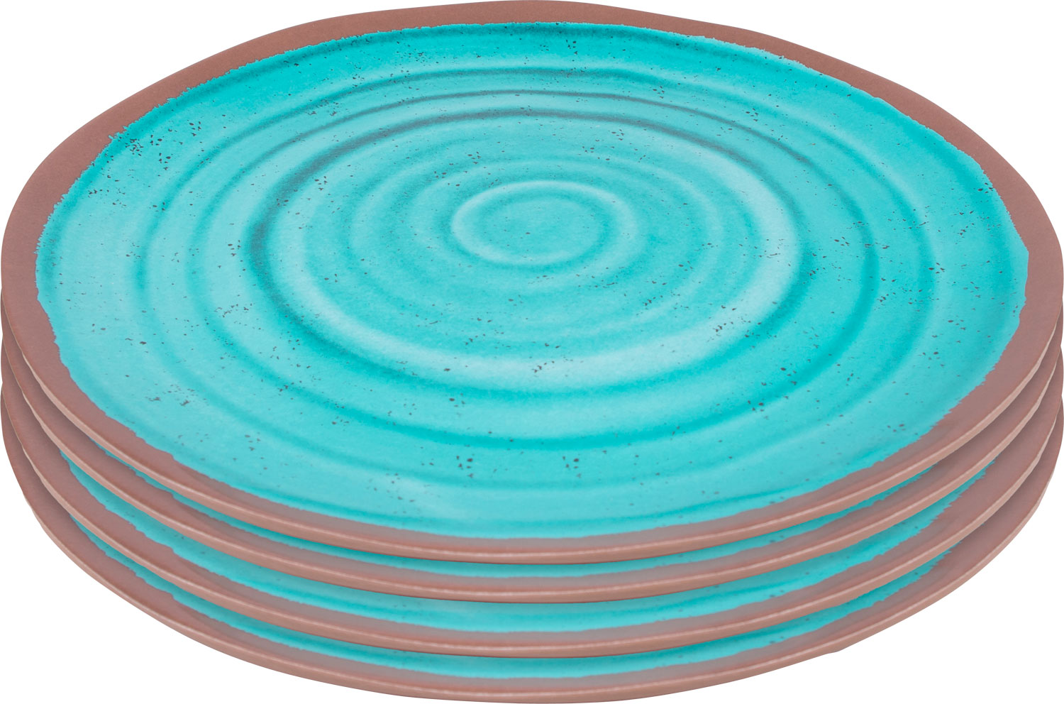 Bo-Camp Melamin Essteller 4er-Set blau / braun
