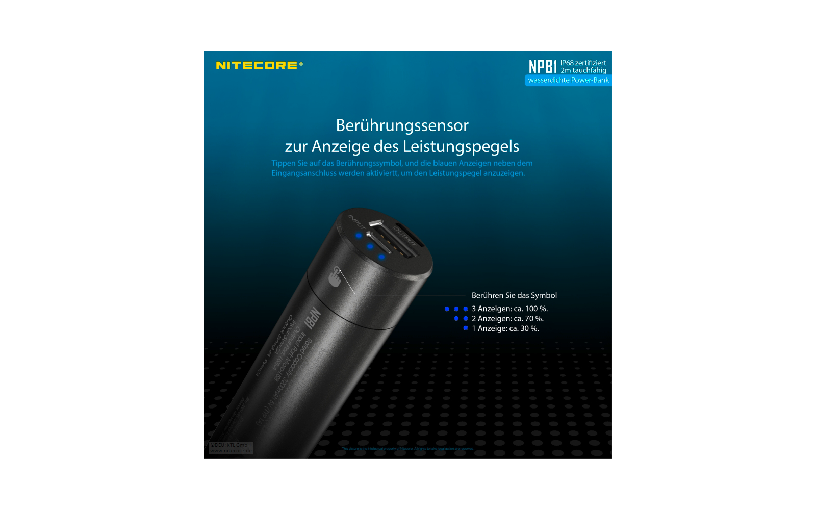 Nitecore Powerbank NBP 1 5000 mAh wasserdicht