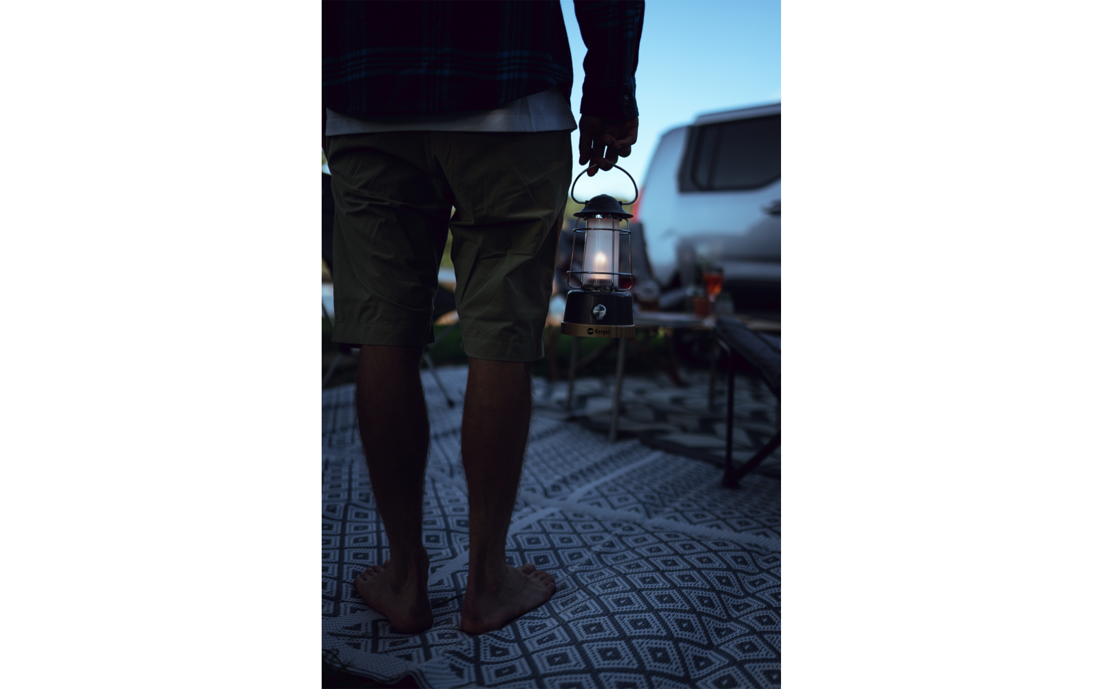 Berger Hopuni LED Campinglaterne mit Dimmfunktion grau
