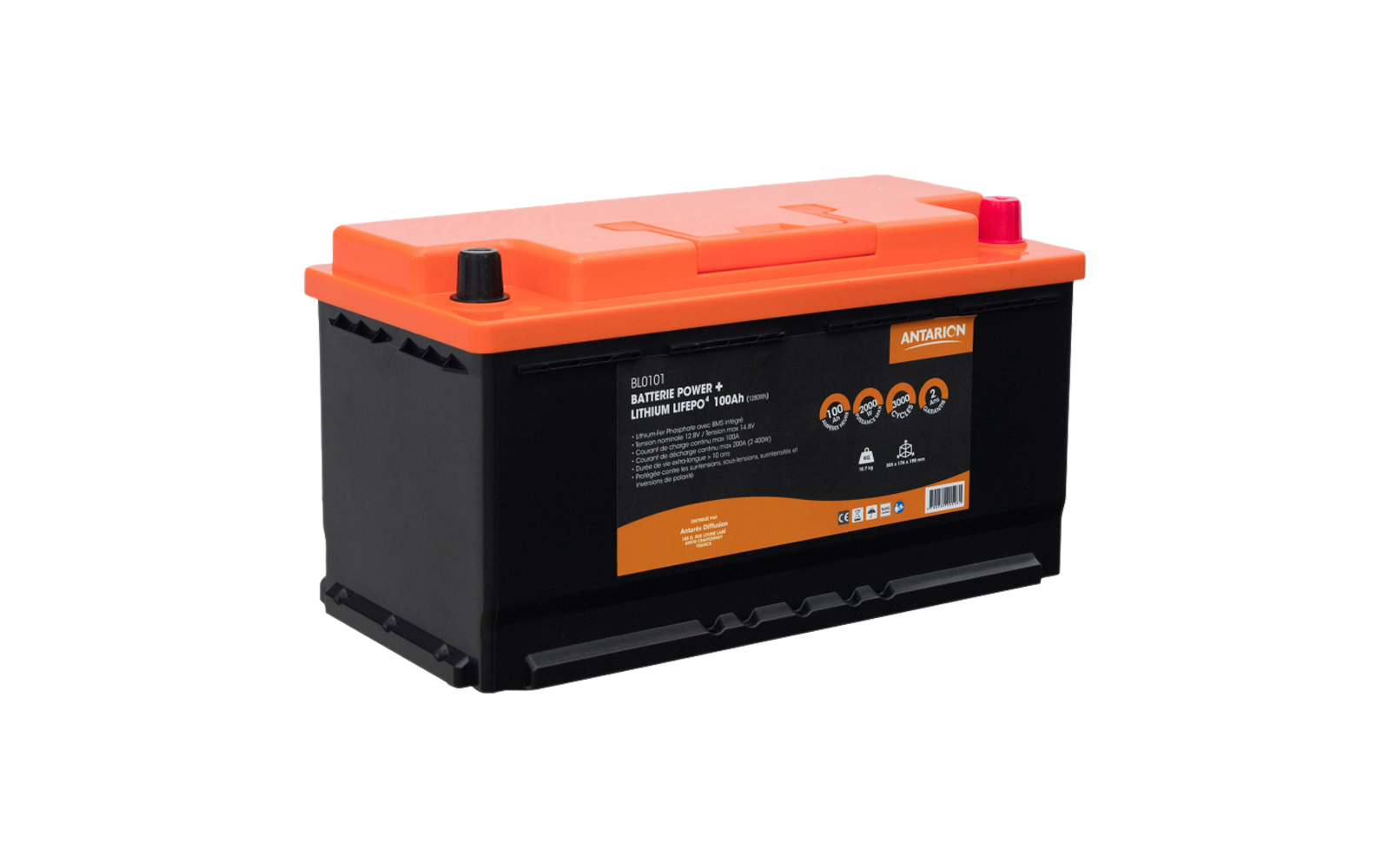 Antarion Lithium Batterie 12,8 V 100 Ah