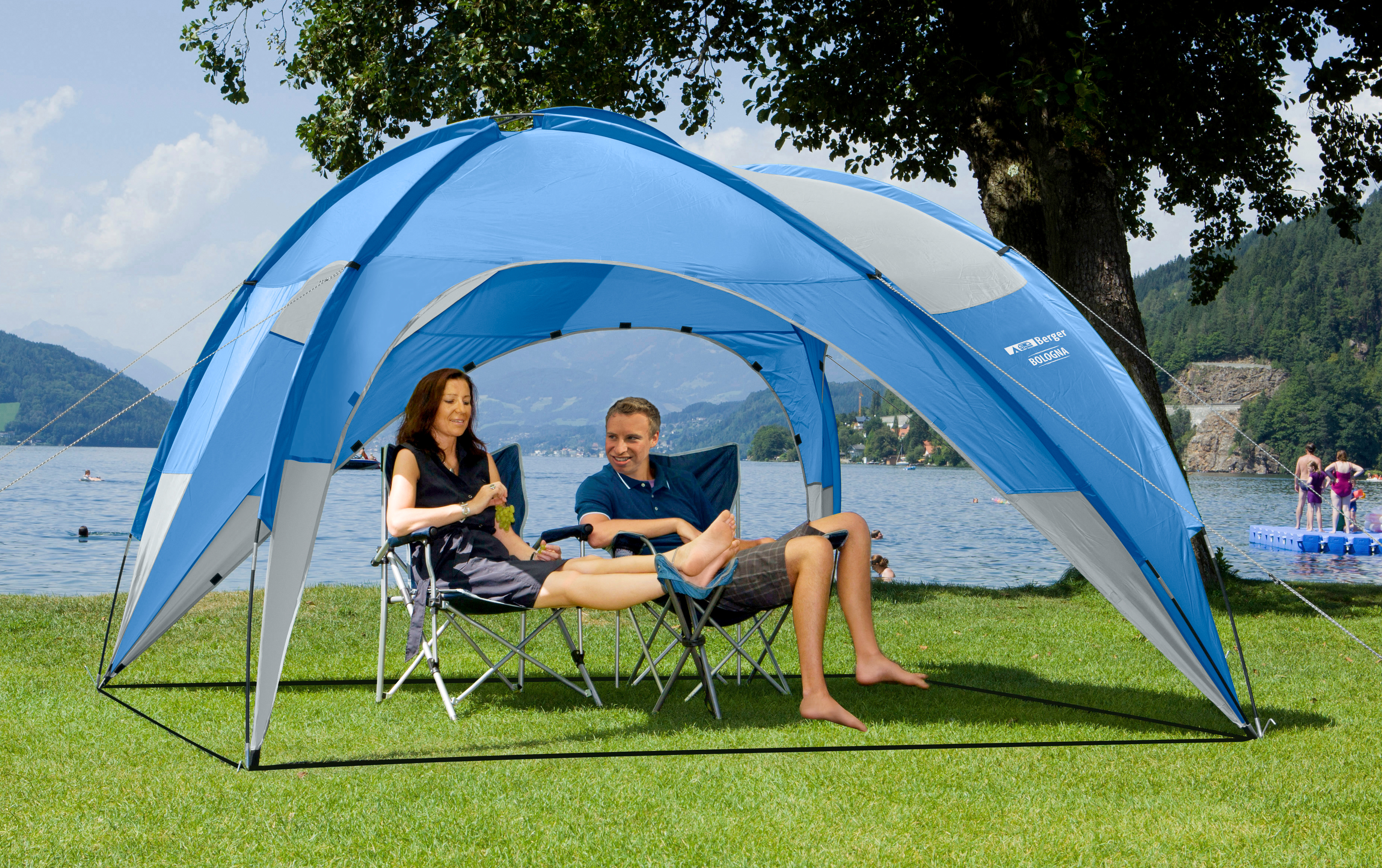 Berger Leichter Pavillon mit UV Schutz Bologna Blau