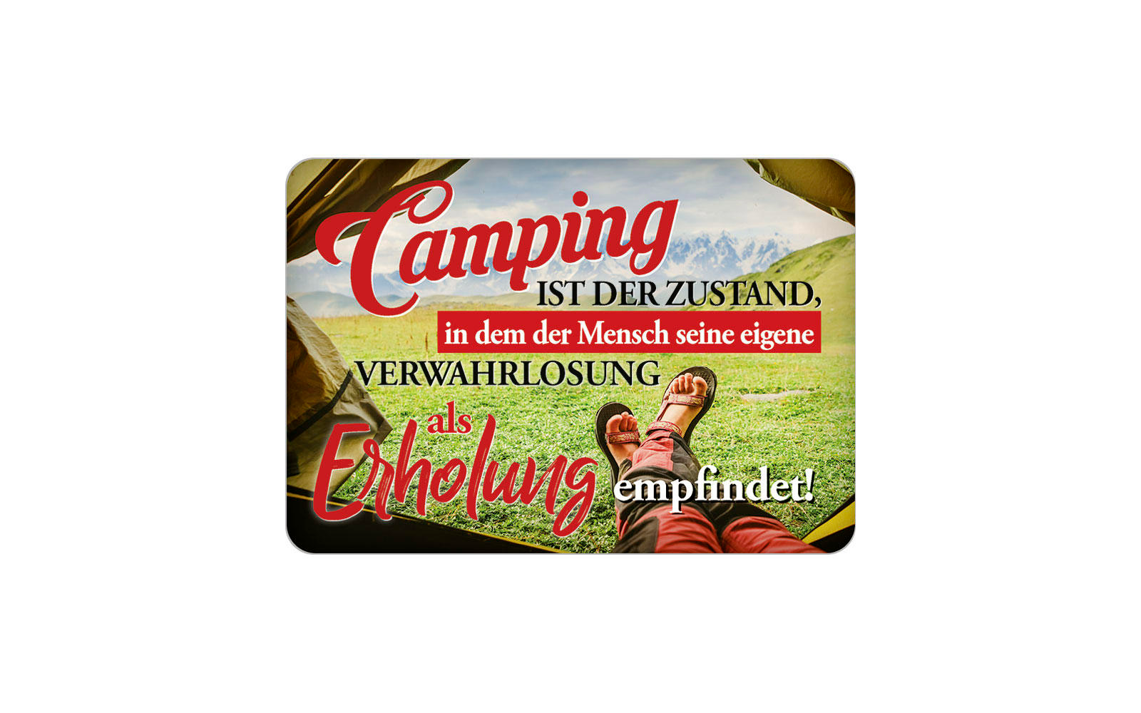 Blechschild Camping ist der Zustand