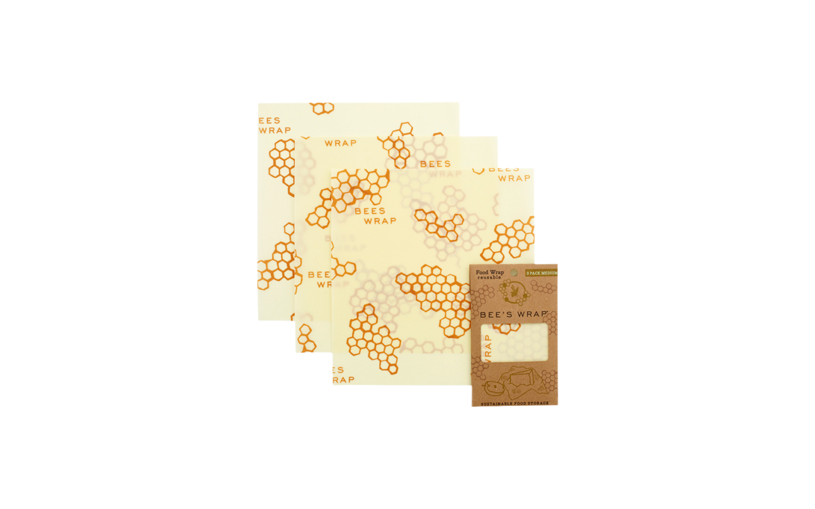 Bees Wrap Bienenwachstuch 3er-Pack M 25 x 27,5 cm