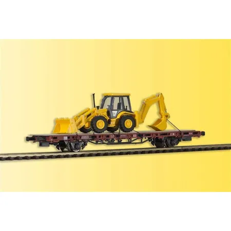 Kibri Niederbordwagen mit Baggerlader JCB 4CX 4x4x4
