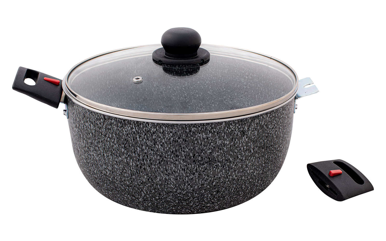Berger Aluminium Kochtopf Stone Rock mit Glasdeckel 20 cm 2,7 Liter