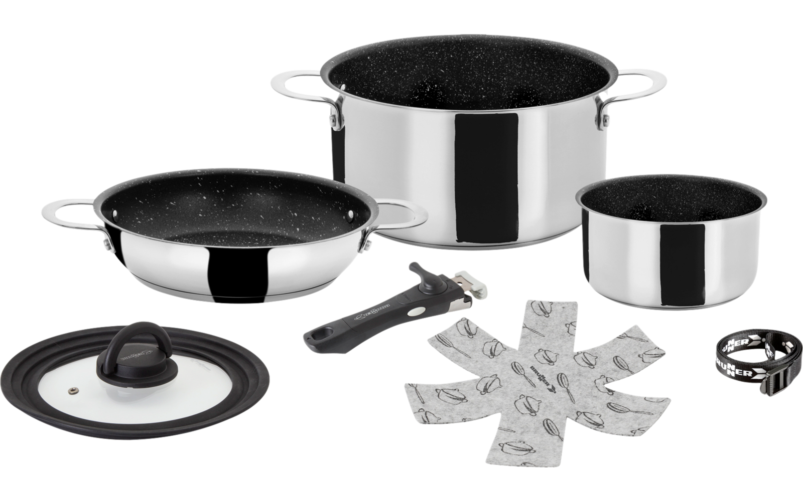 Brunner Academy NG 5 + 1 Kochset 5-teilig mit 2 Töpfen und 1 Pfanne
