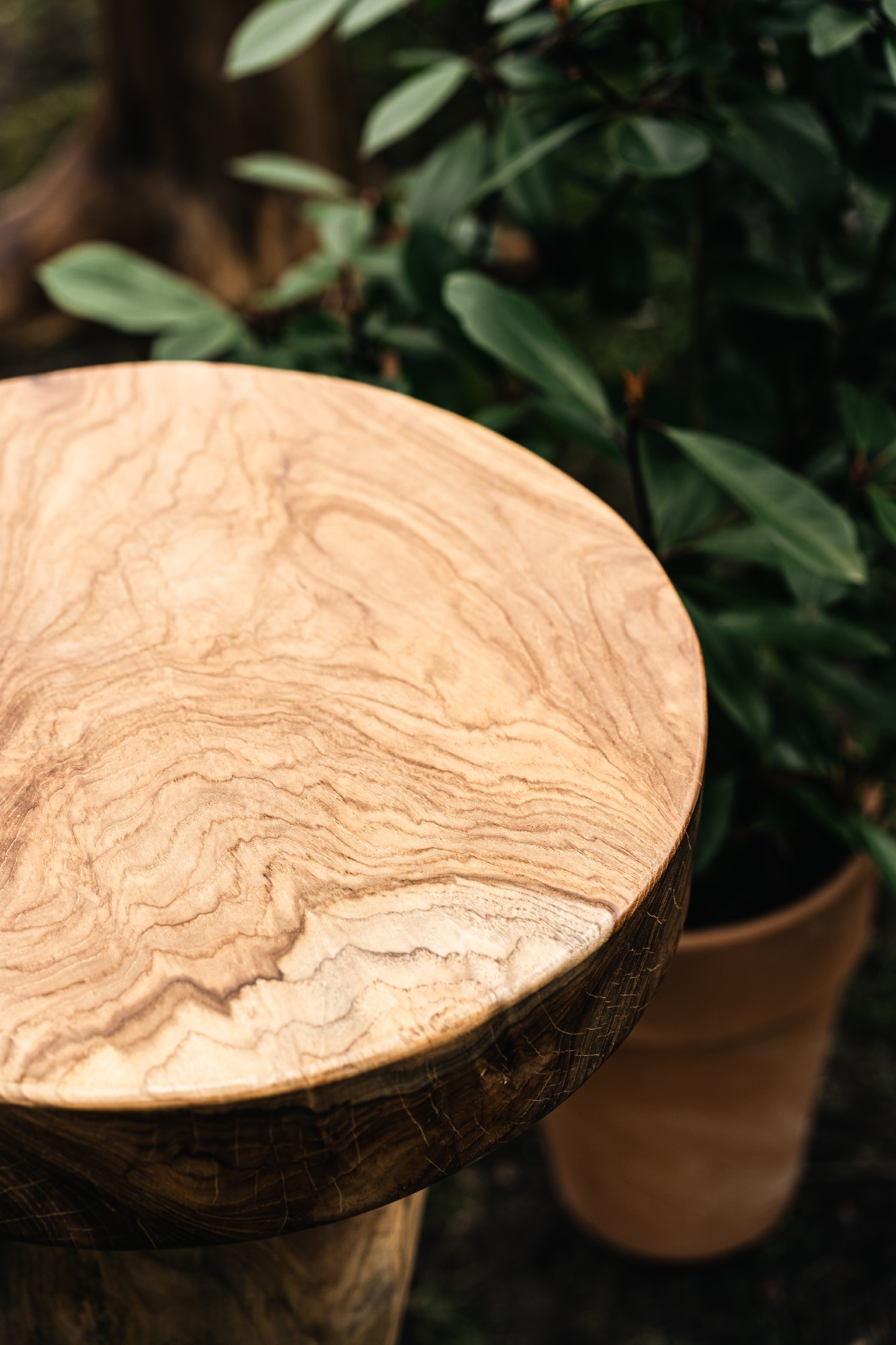Barhocker aus Teak-Wurzelholz, natur, Ø 39 cm, H 75 cm von fischer's lagerhaus