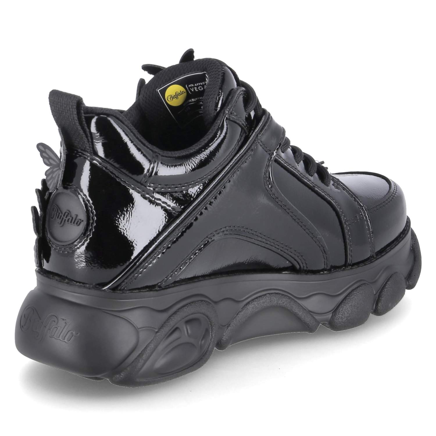 Buffalo Low Sneaker C. BUTTERFLIES - black