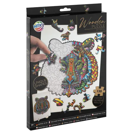 Moxy Puzzle Holzfigur Tiger, 130 Teile