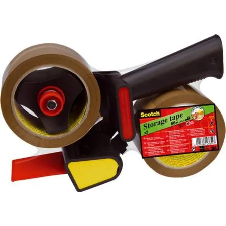 Scotch® Packband 2 Rollen 66mx50mm braun+1 Abroller