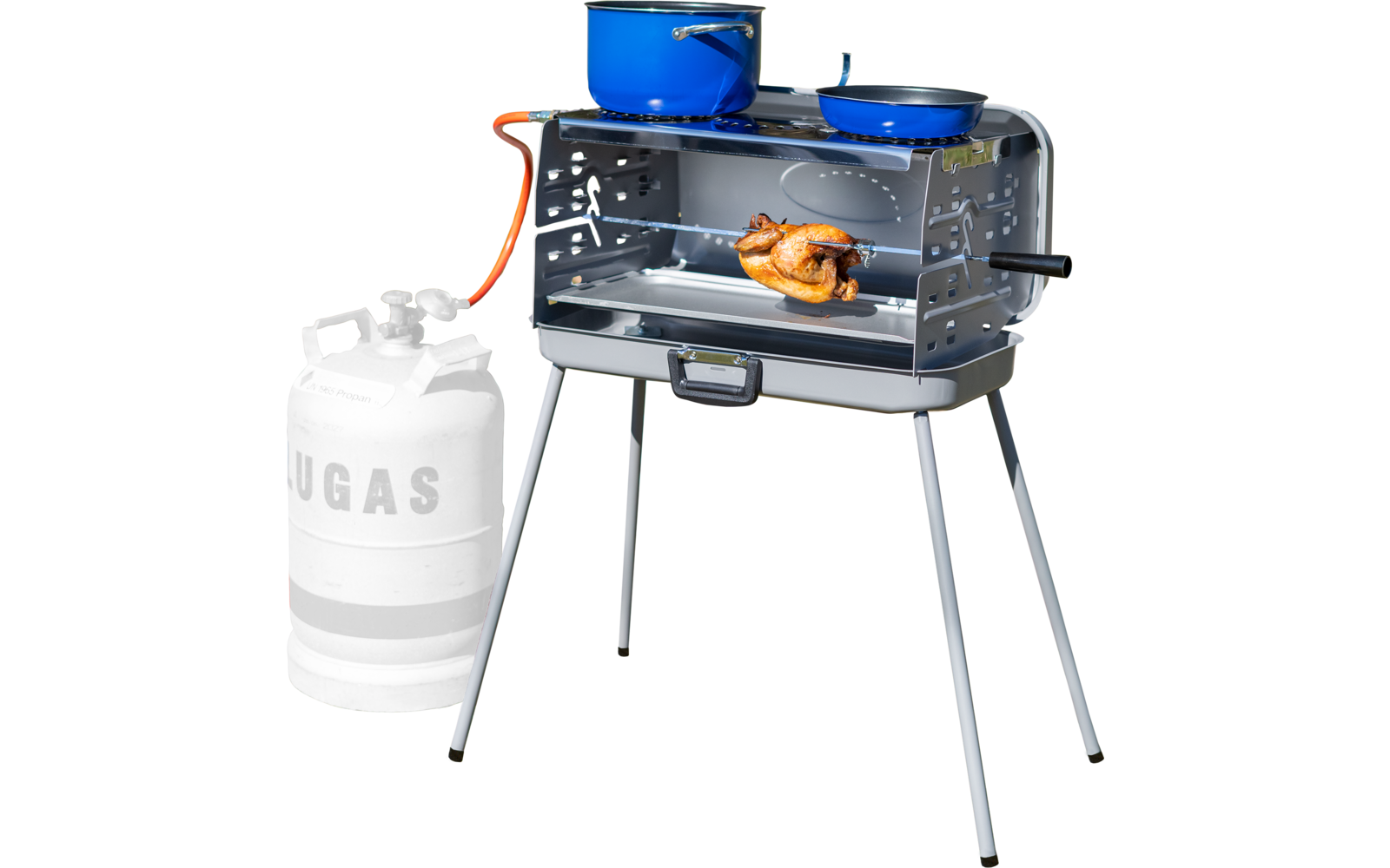 Berger 3-Flammen Koffergasgrill 30 mbar silber