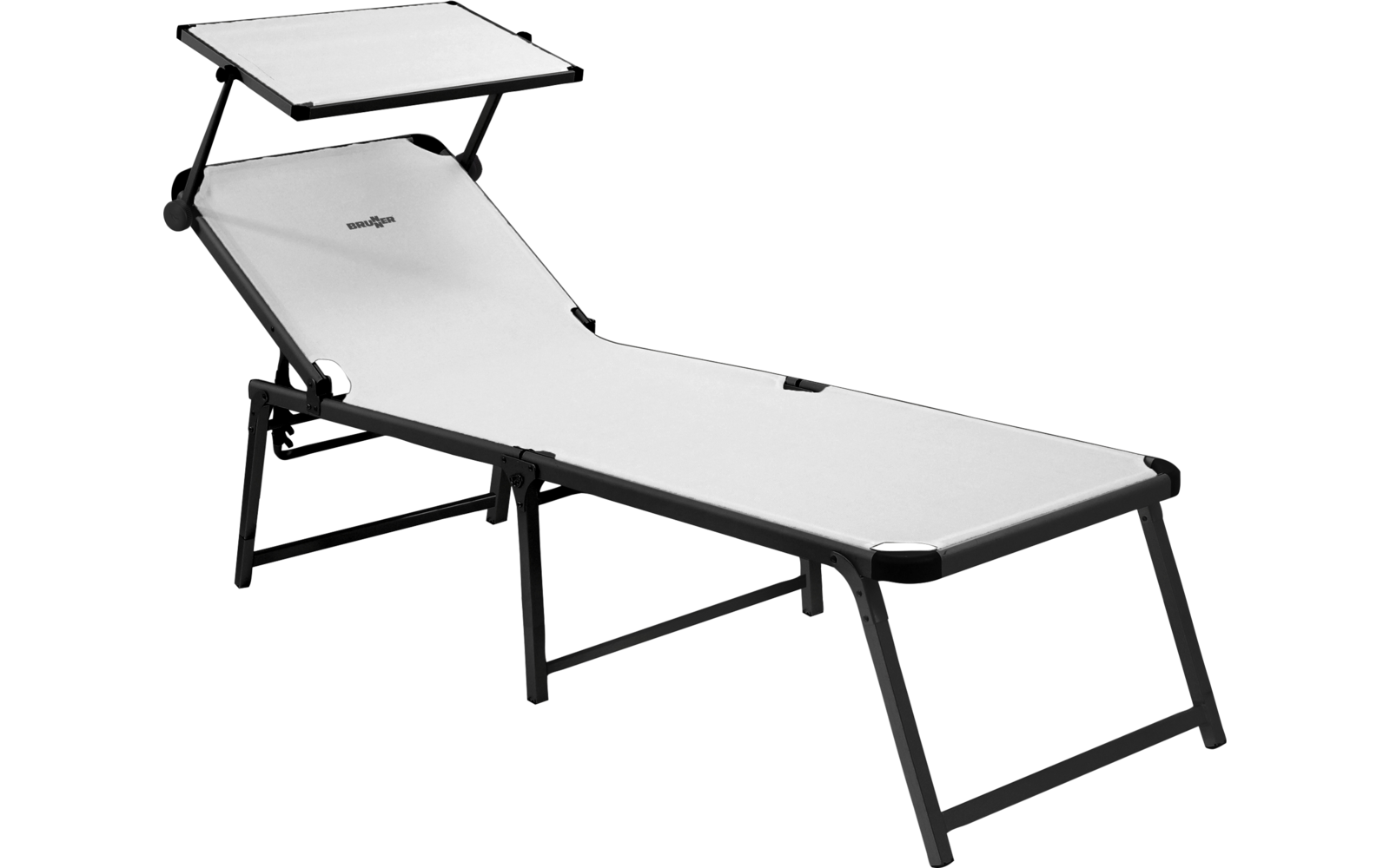 Brunner Marbella High Sonnenliege mit Sonnenschutzdach 198 cm weiß