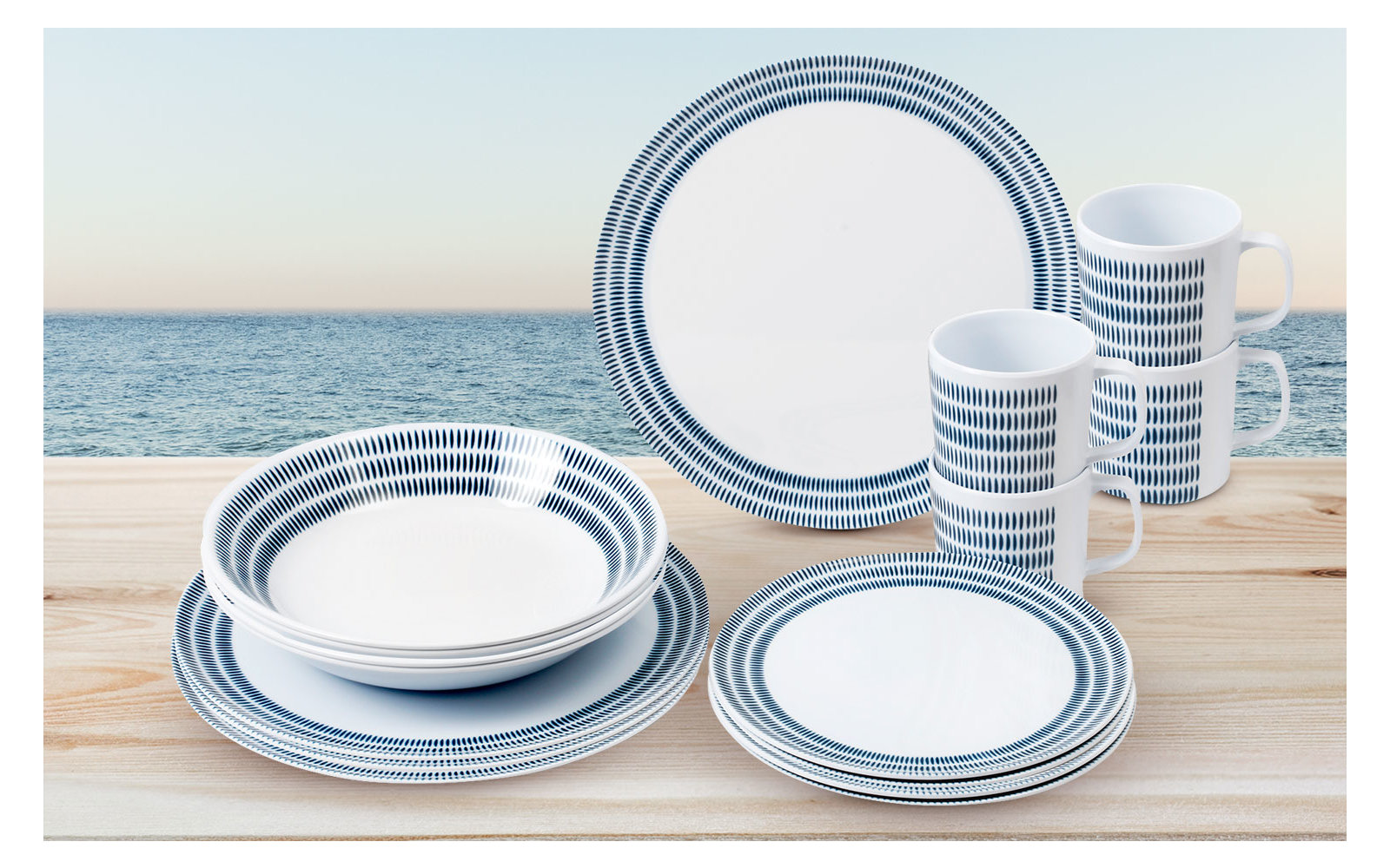 Brunner Bluebay Melamingeschirr-Set 16-tlg.