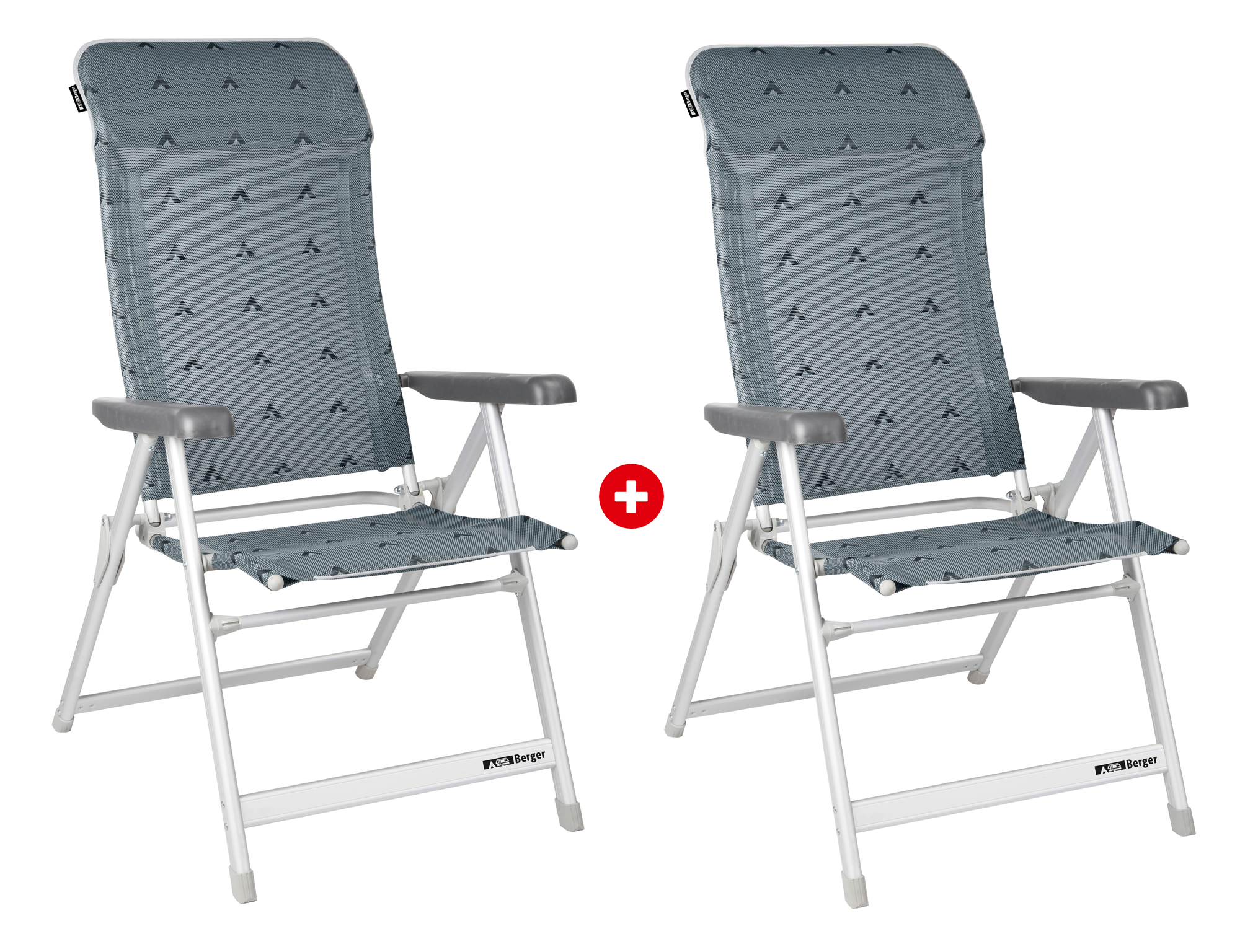 Berger Luxus Klappsessel Set 2 Stück Grau