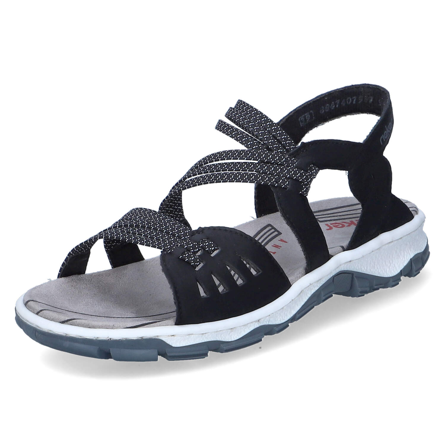 Rieker Riemchensandalen - schwarz/schwarz-weiss