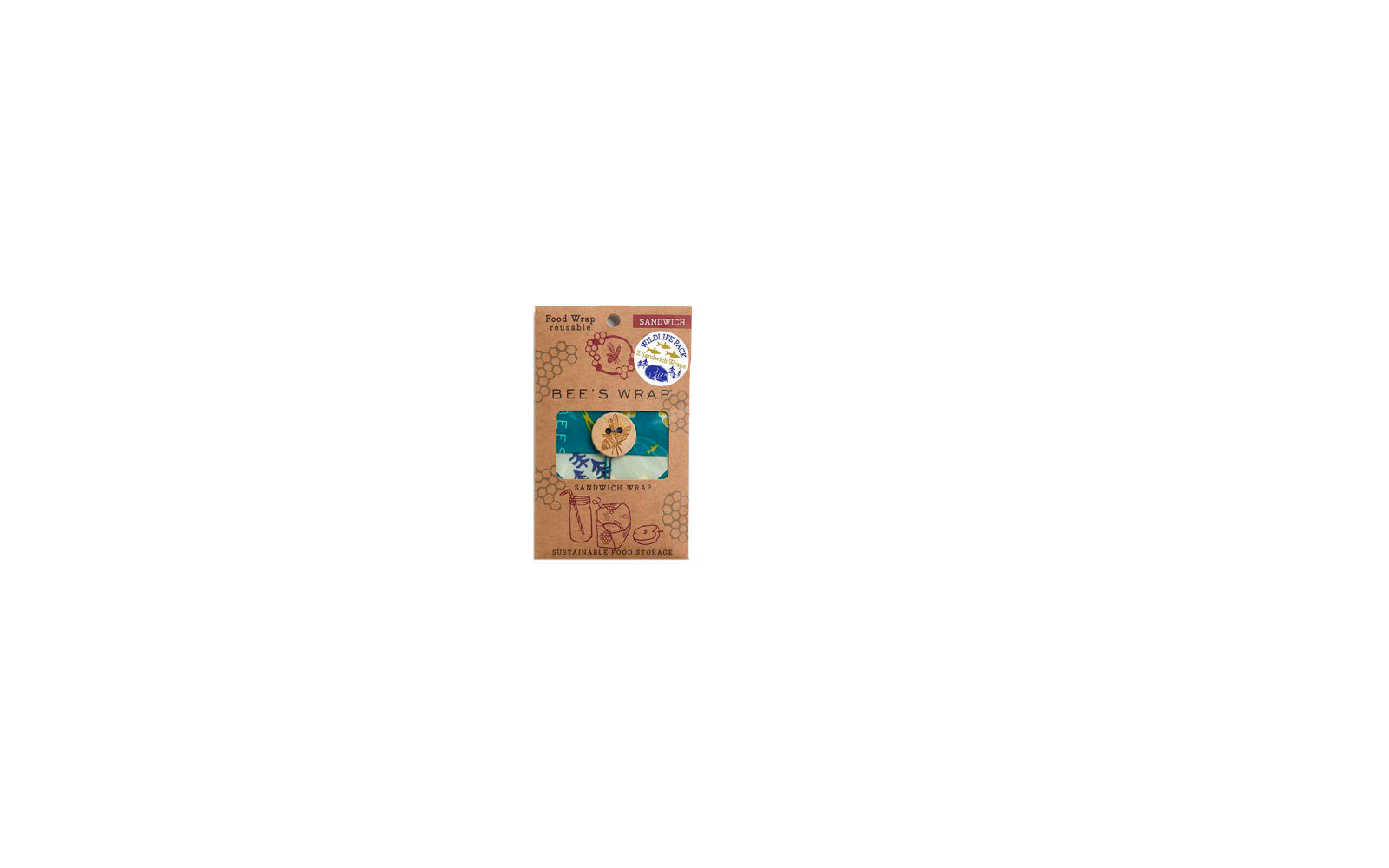 Bees Wrap Bienenwachstuch für Sandwiches 2er-Pack Wildlife Limited