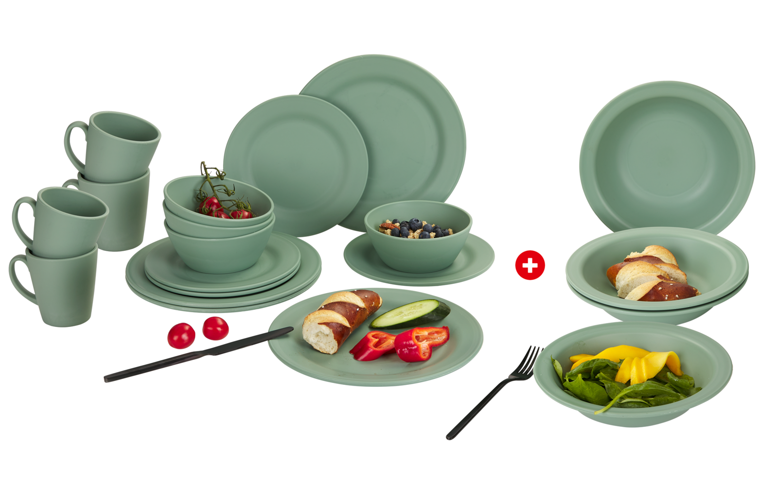 Berger Kynne Geschirr-Set & Suppenteller blau