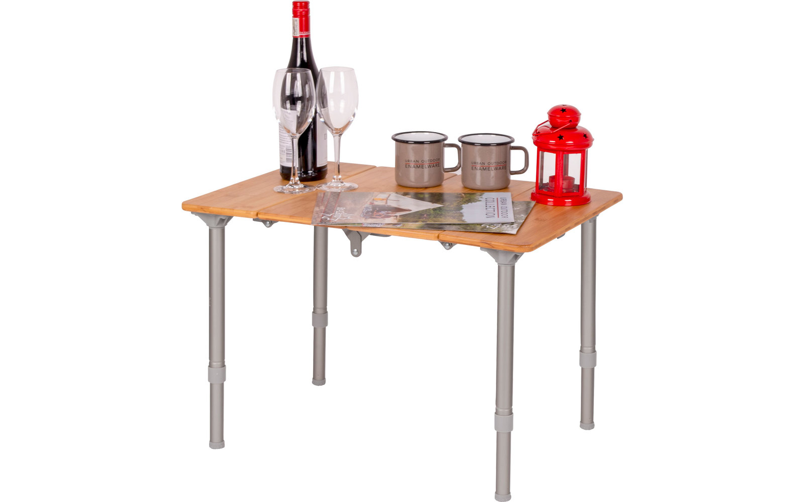 Bo-Camp Urban Outdoor Southwark Bambus-Alu Rolltisch 60 x 40 cm