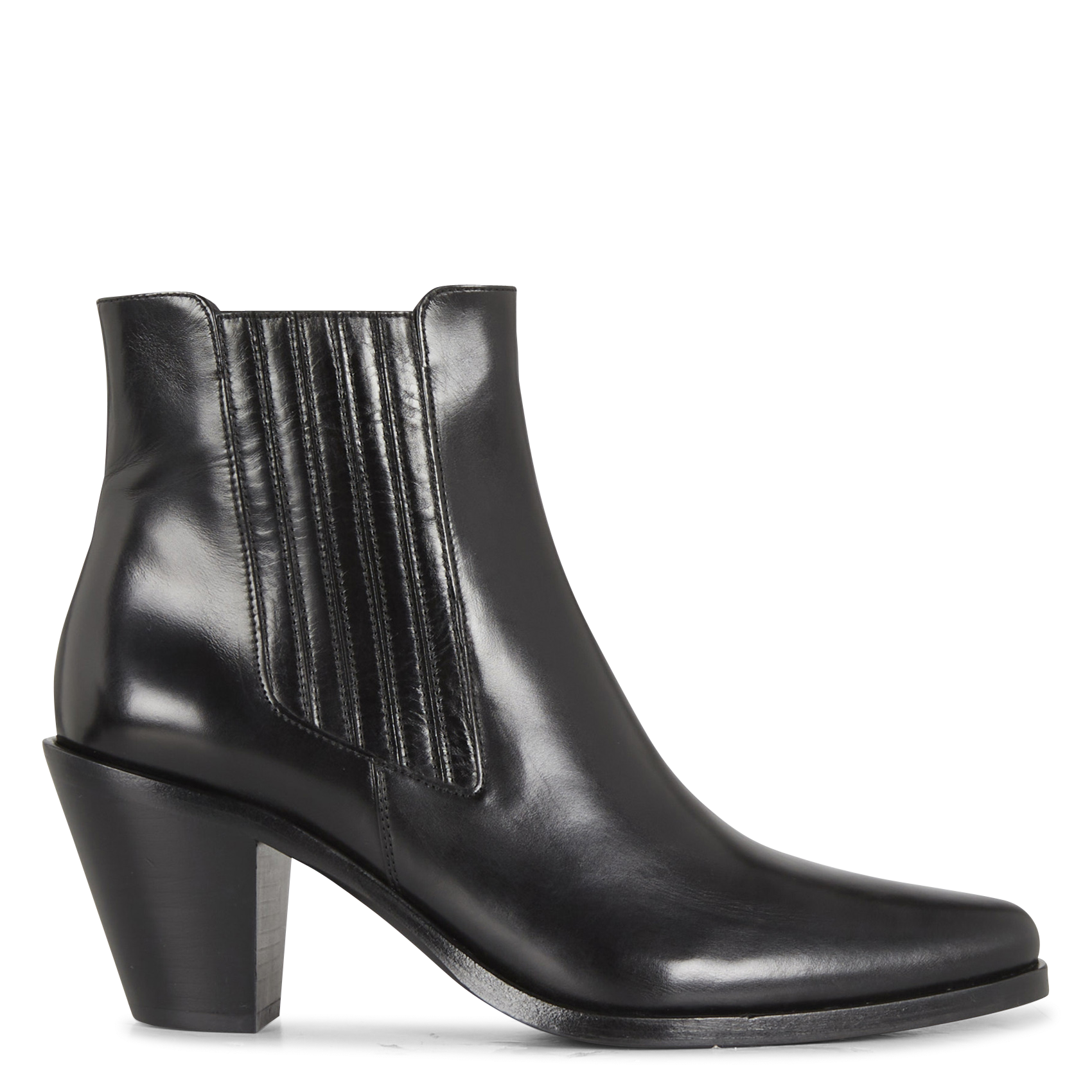 JANE 70 - Bottines santiags en cuir lisse | Noir
