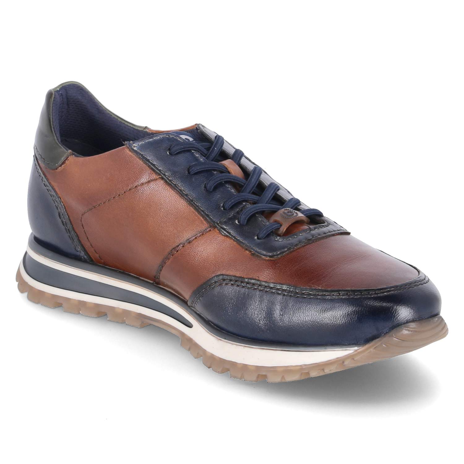 Bugatti Low Sneaker - dark blue / cognac