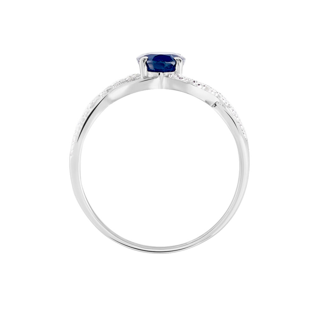 Bague Jess Or Blanc Saphir Et Diamant