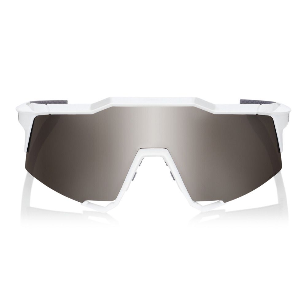 100 percent SPEEDCRAFT - Lunettes de soleil matte white/hiper silver mirror