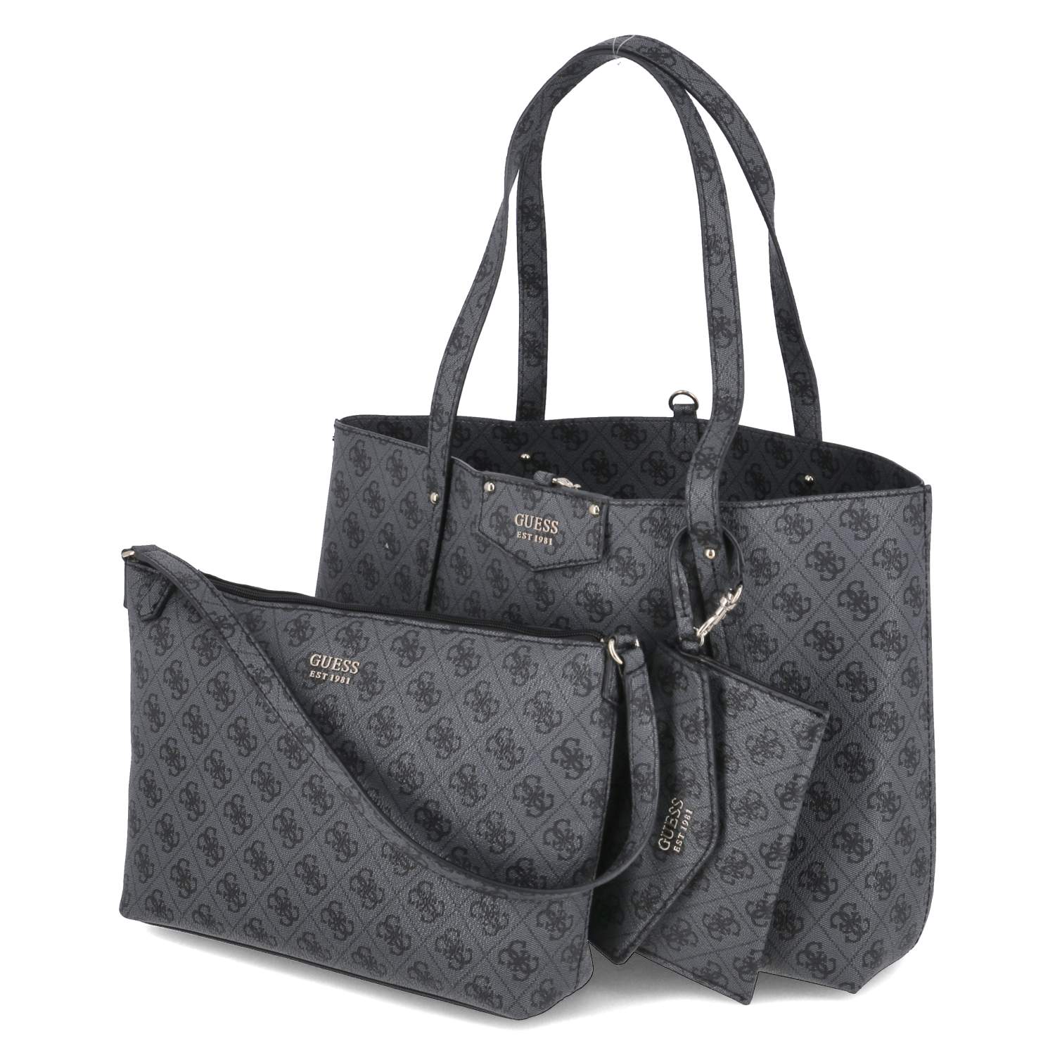 Guess Tote Bag ECO BRENTON - coal logo