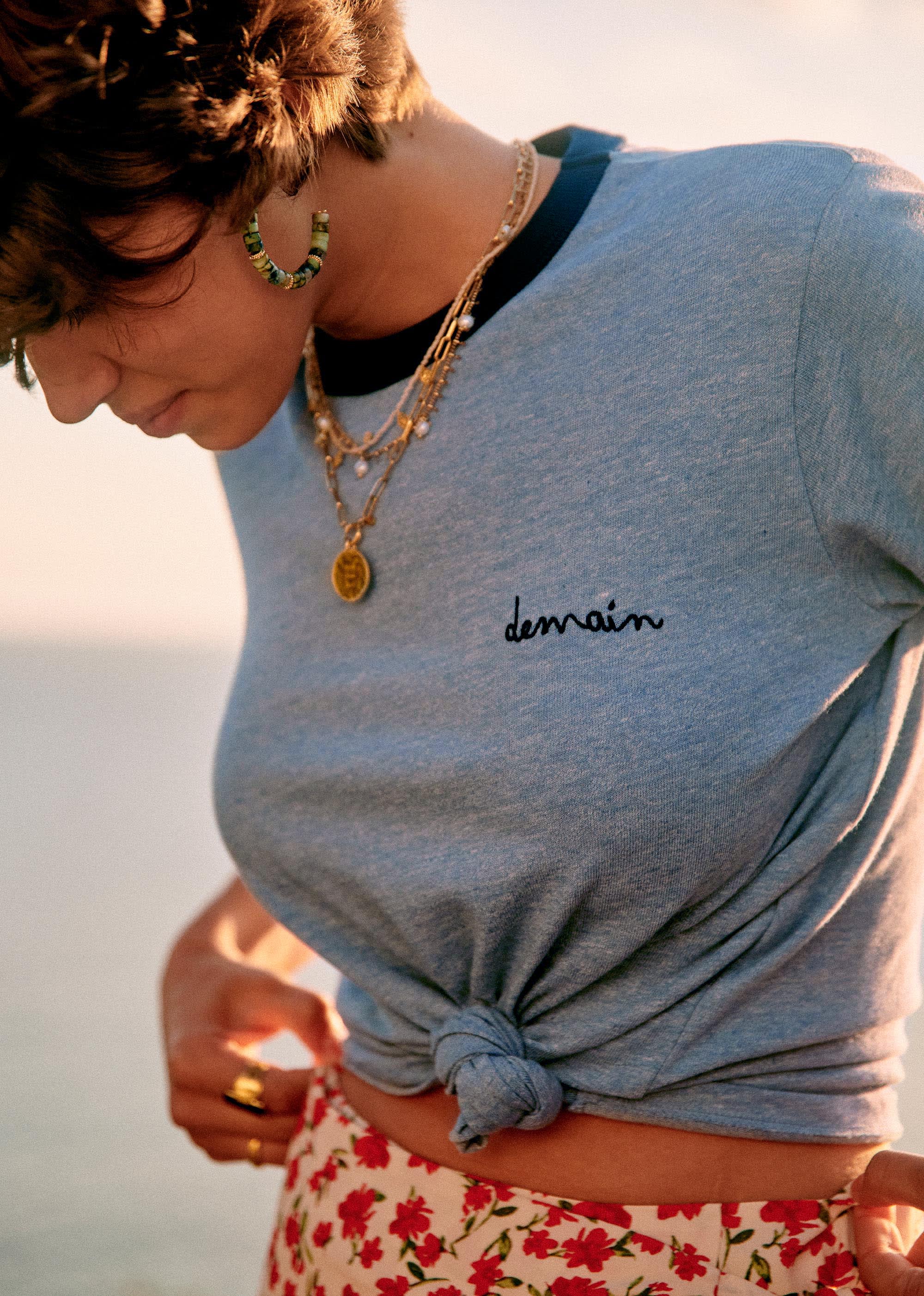 T-Shirt Demain - Bleu chiné / Marine - E-SHOP/T-SHIRTS 5905332