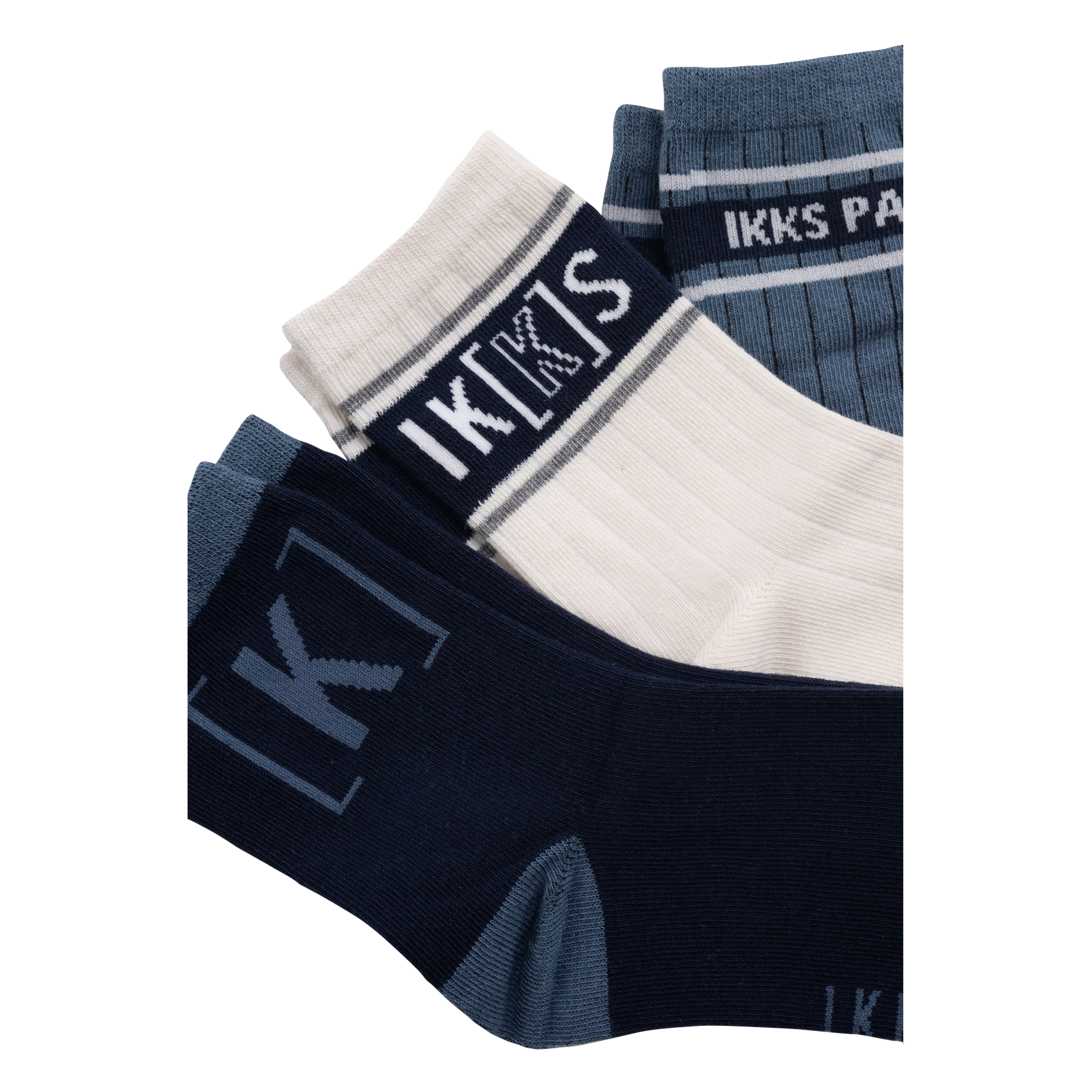 Lot de trois paires de chaussettes en coton mélangé | Bleu