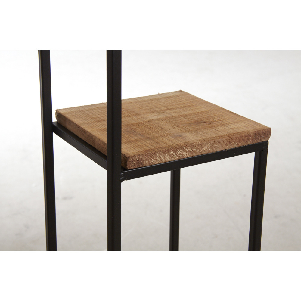 Sellette en métal 4 plateaux en bois (lot de 2)