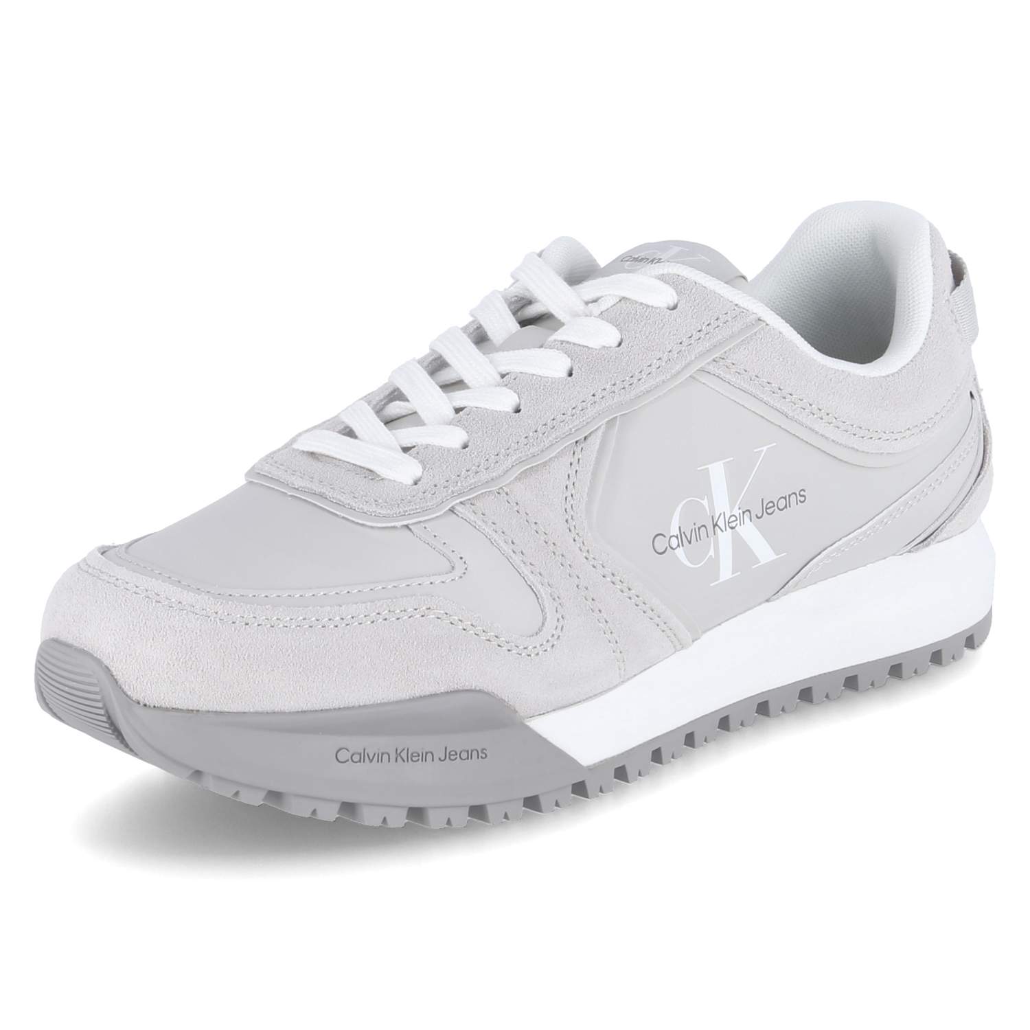 Calvin Klein Jeans Low Sneaker TOOTHY RUNNER IRREGULAR LINES - oyster
