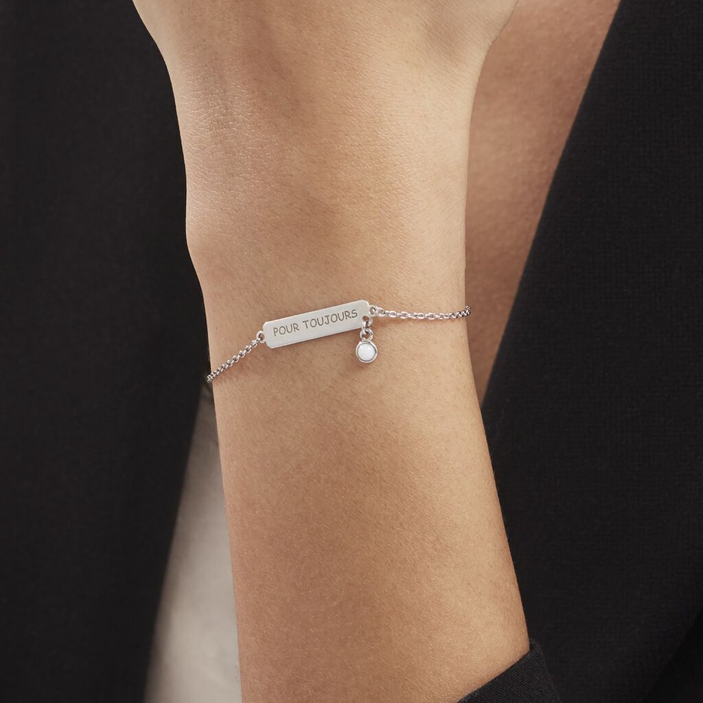 Bracelet Argent Blanc Sameera Agate